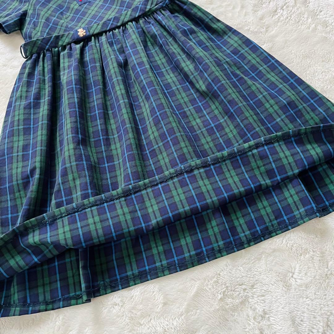 美品✨ファミリア　フォーマルアンサンブル　115 白襟ワンピース　ベア刺繍　くま