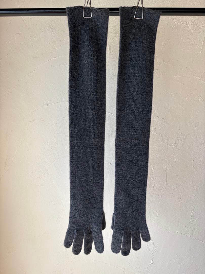 エルメスマルジェラ期カシミヤロンググローブ　手袋　グレー　極美品