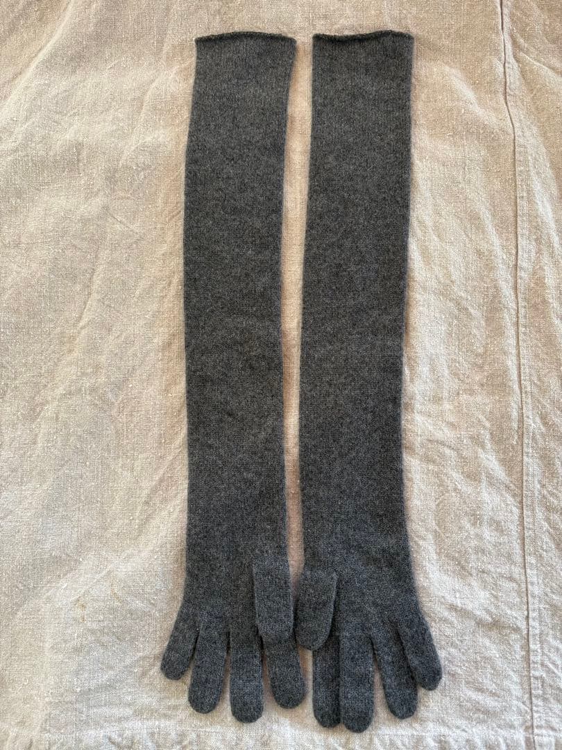 エルメスマルジェラ期カシミヤロンググローブ　手袋　グレー　極美品