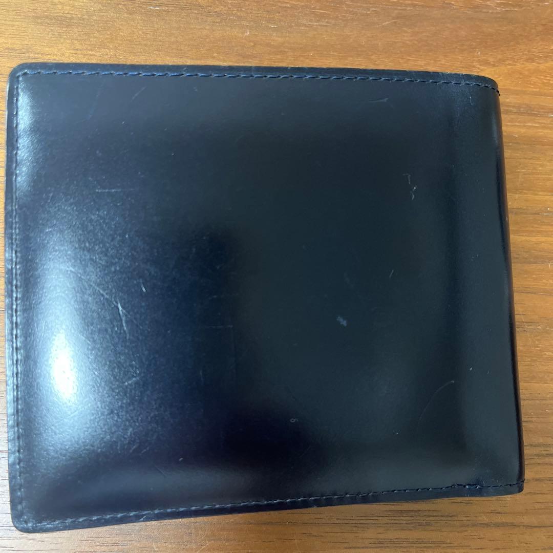 <be-chin>土屋鞄 コードバン 二折財布 ネイビー