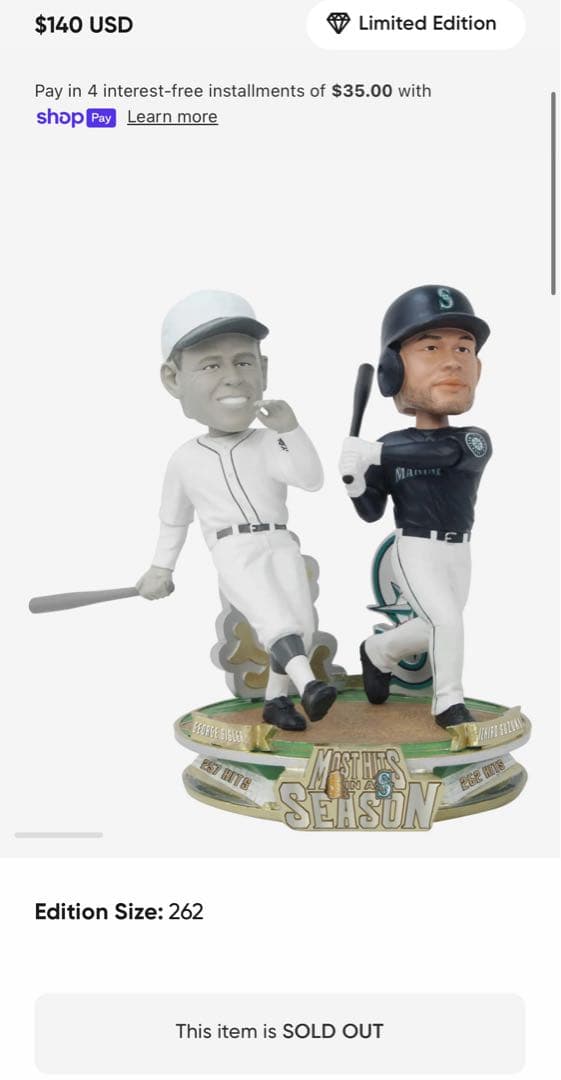 【正規品】イチロー　シズラー　デュアルボブルヘッド【購入価格以下】