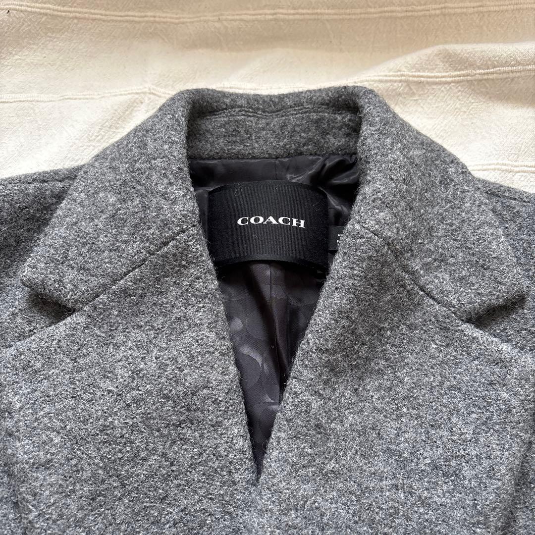新品未使用コーチチェスターコートグレー米サイズXS 肩幅42cm身幅50cm