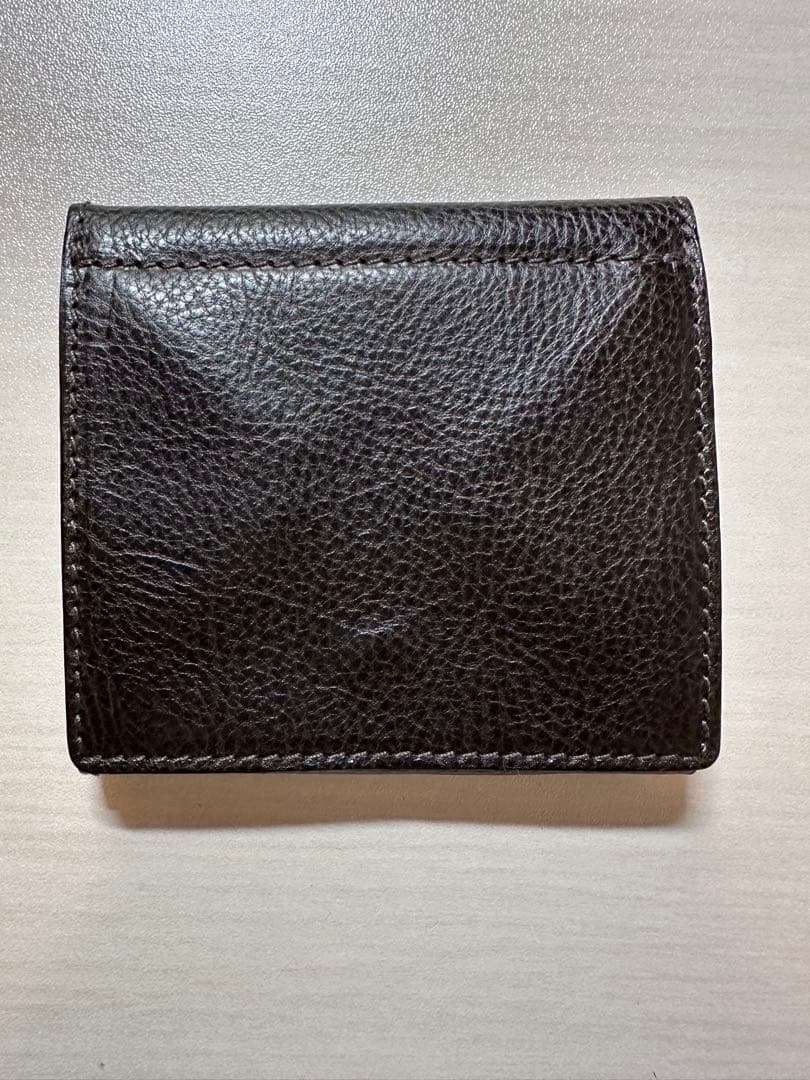 【IL BISONTE】レザー 二つ折り財布 黒 保存袋付き