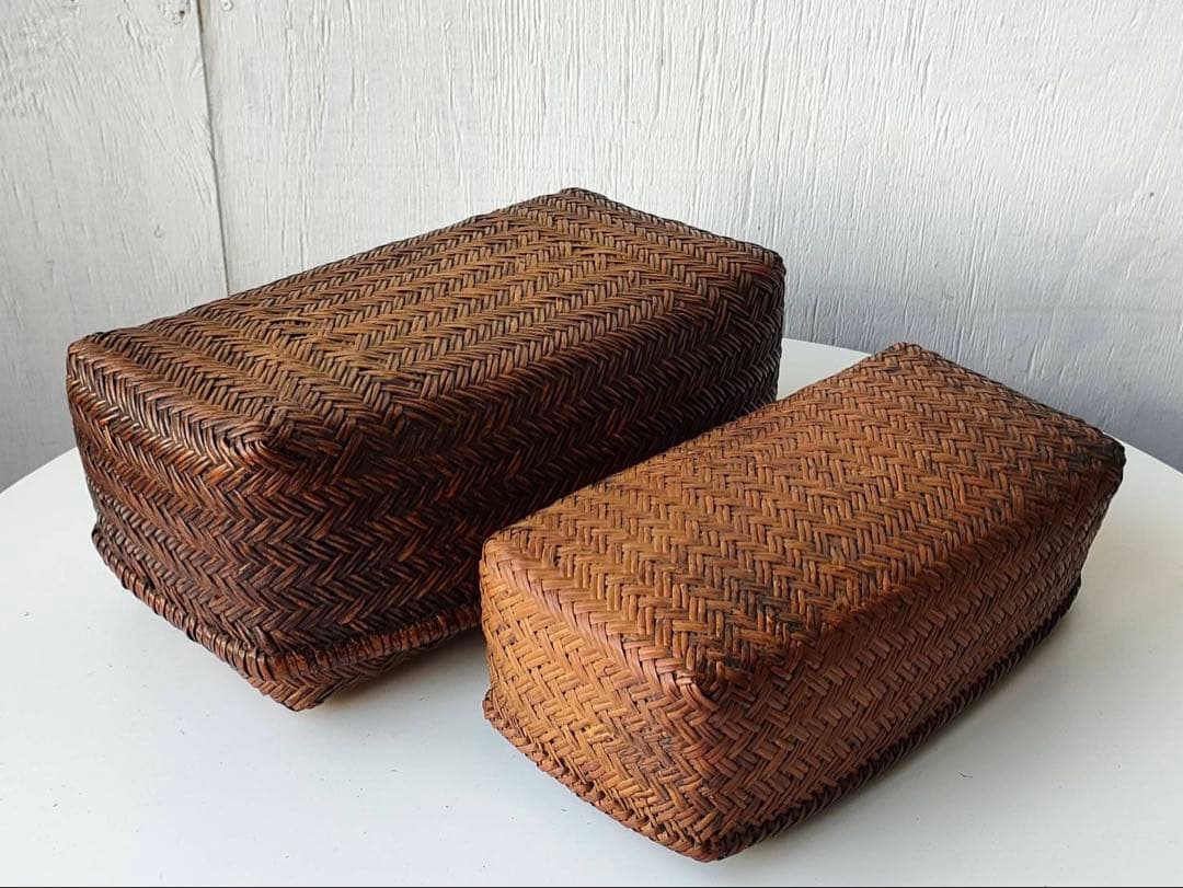 時代 端正な形 味の良い行李 2個セット ①