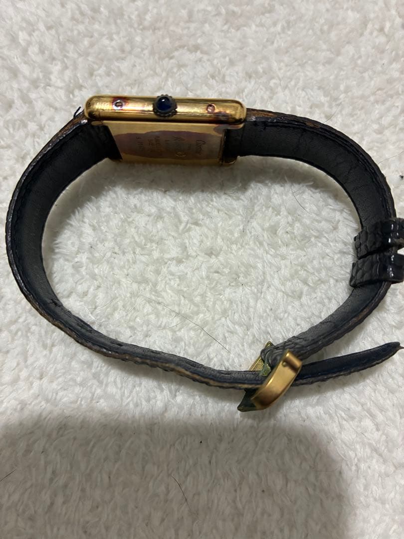 Cartier マストタンク SM ヴェルメイユ 手巻き時計 ラピスラズリ文字盤