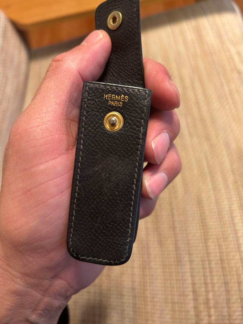 HERMES レザー小物入れ リップケース、ガムケース