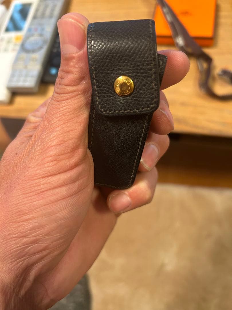 HERMES レザー小物入れ リップケース、ガムケース