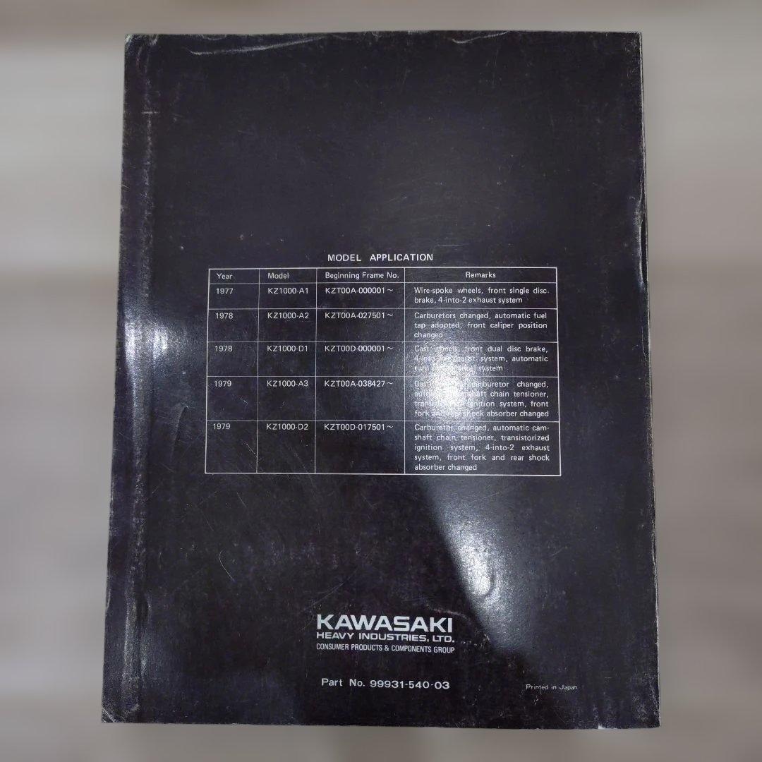 KAWASAKI　Z1000A　MK2　Z1R　サービスマニュアル