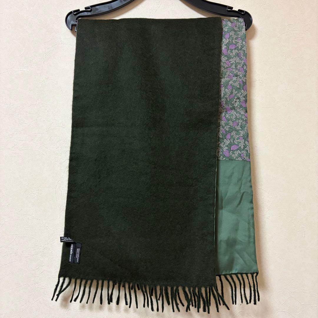 最終お値下げ！美品！HERMES/エルメス カシミヤマフラー/ぶどう柄