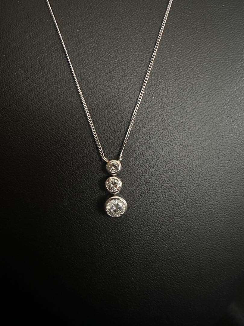 まるちゃん Pt ダイアモンドネックレス 2本セット