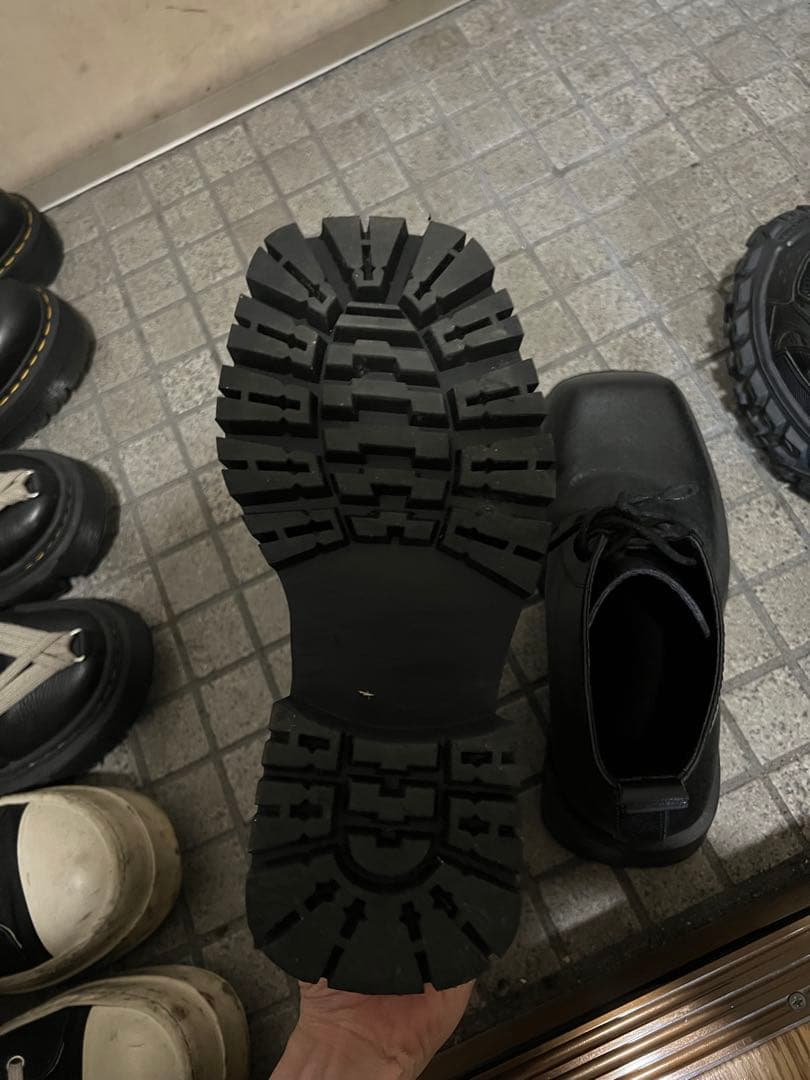 【即日発送可能】ブラック厚底レースアップブーツ