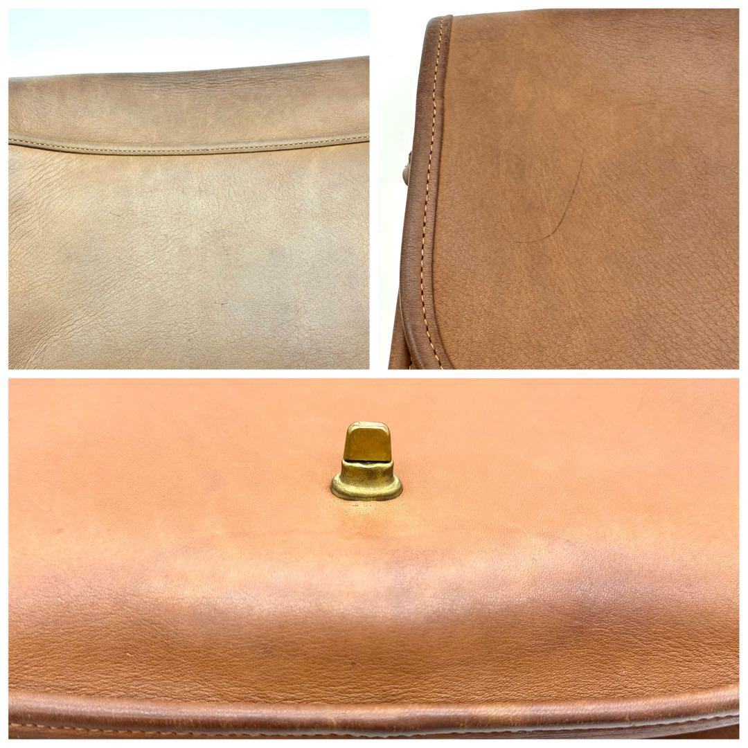 COACH オールドコーチ ターンロック ショルダーバッグ ブラウン