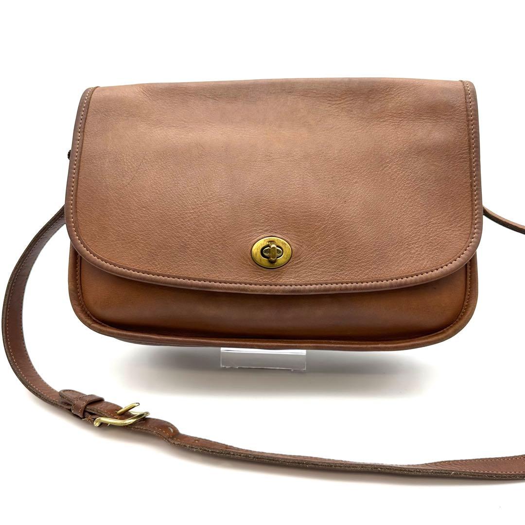 COACH オールドコーチ ターンロック ショルダーバッグ ブラウン