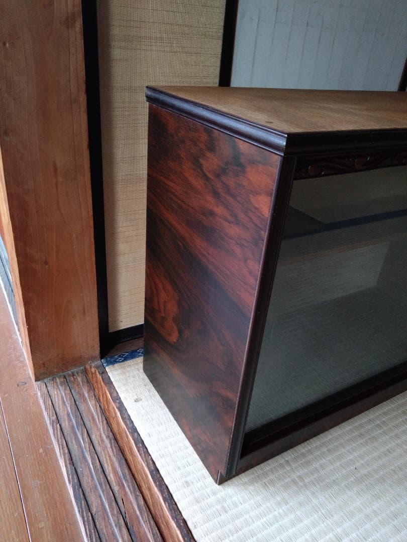 サイドボード　キャビネット　昭和レトロ　人形ケース　飾り棚　木製ガラスケース