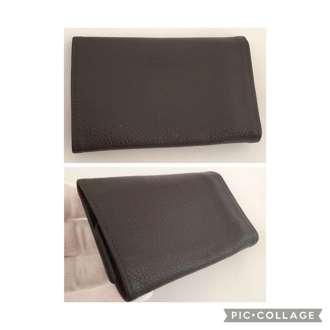 【美品】シャネル エンボスCOCOキャビアスキン 6連キーケース 黒〈K-013