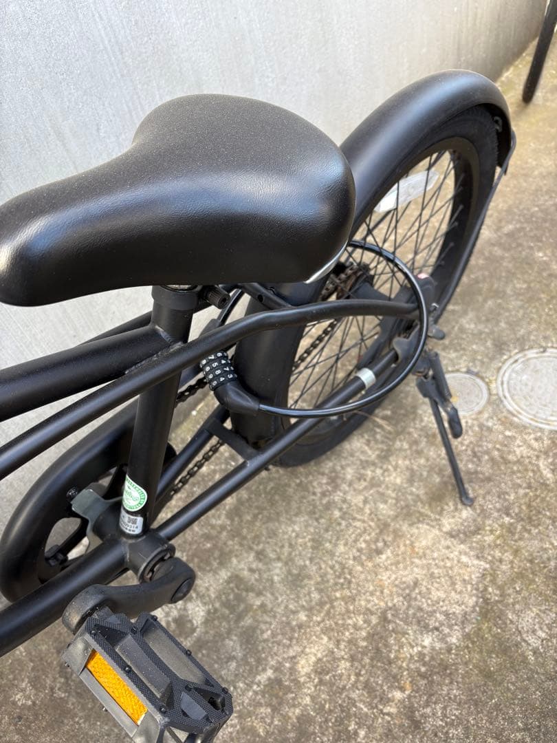 子供用自転車 ブラック 前面バスケット付き　ビーチクルーザー