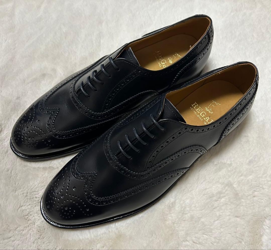 【未使用品】REGAL/リーガル/ウィングチップシューズ/size26.5/黒