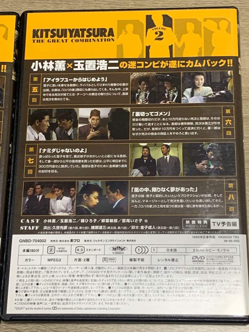 【中古/正規品】キツイ奴ら DVDBOX小林薫 玉置浩二 柳葉敏郎 篠ひろ子