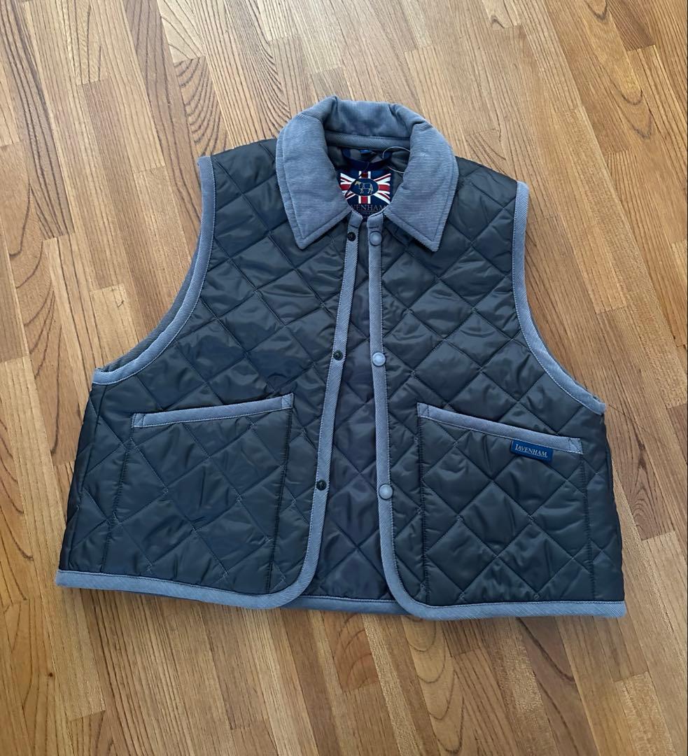 ラベンハム クロップド レイドン ジレ グレー 10 新品 キルティング ベスト