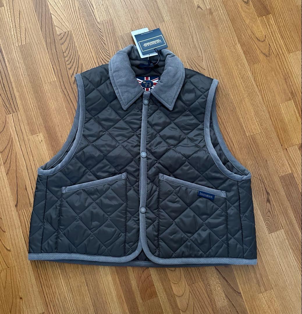 ラベンハム クロップド レイドン ジレ グレー 10 新品 キルティング ベスト