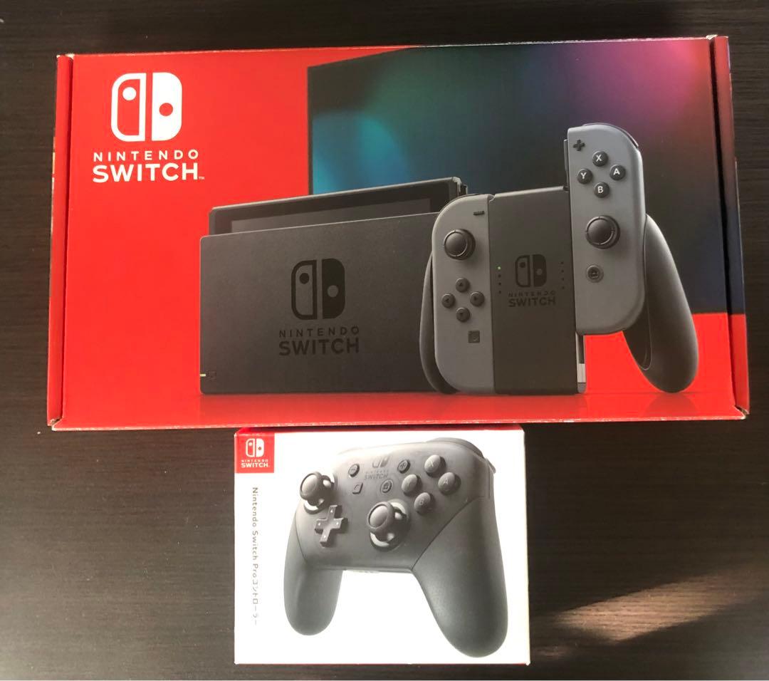 Nintendo Switch グレー 本体 + 付属品 プロコン 有線アダプタ