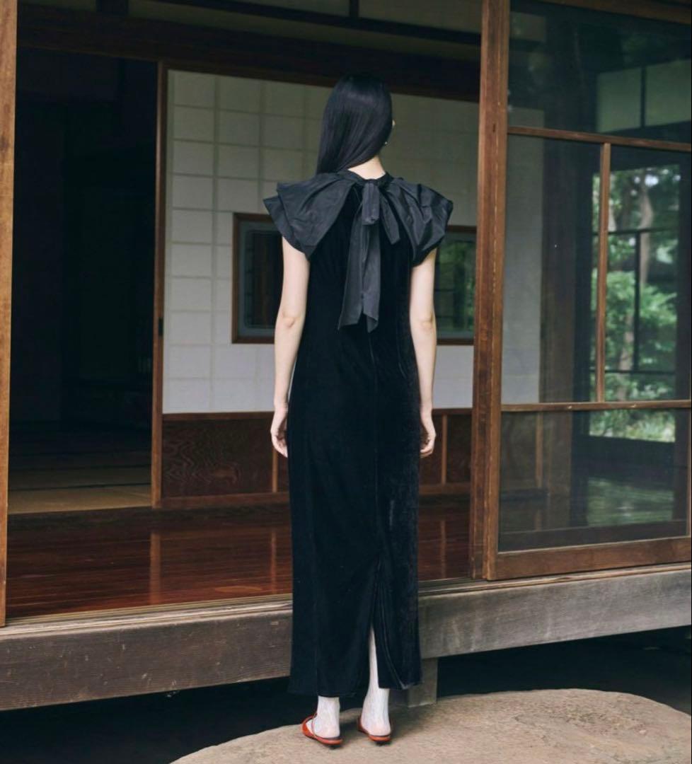 【新品未使用】ANDRESD drape velour dress