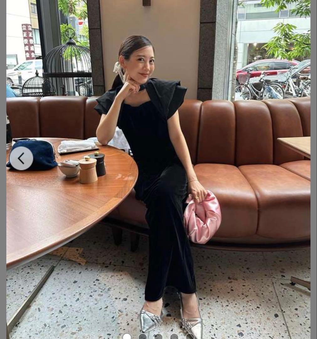 【新品未使用】ANDRESD drape velour dress