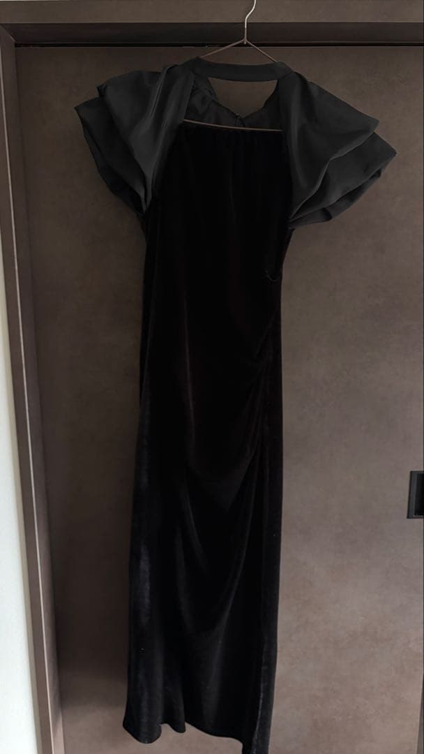 【新品未使用】ANDRESD drape velour dress