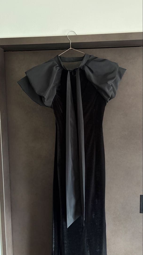 【新品未使用】ANDRESD drape velour dress