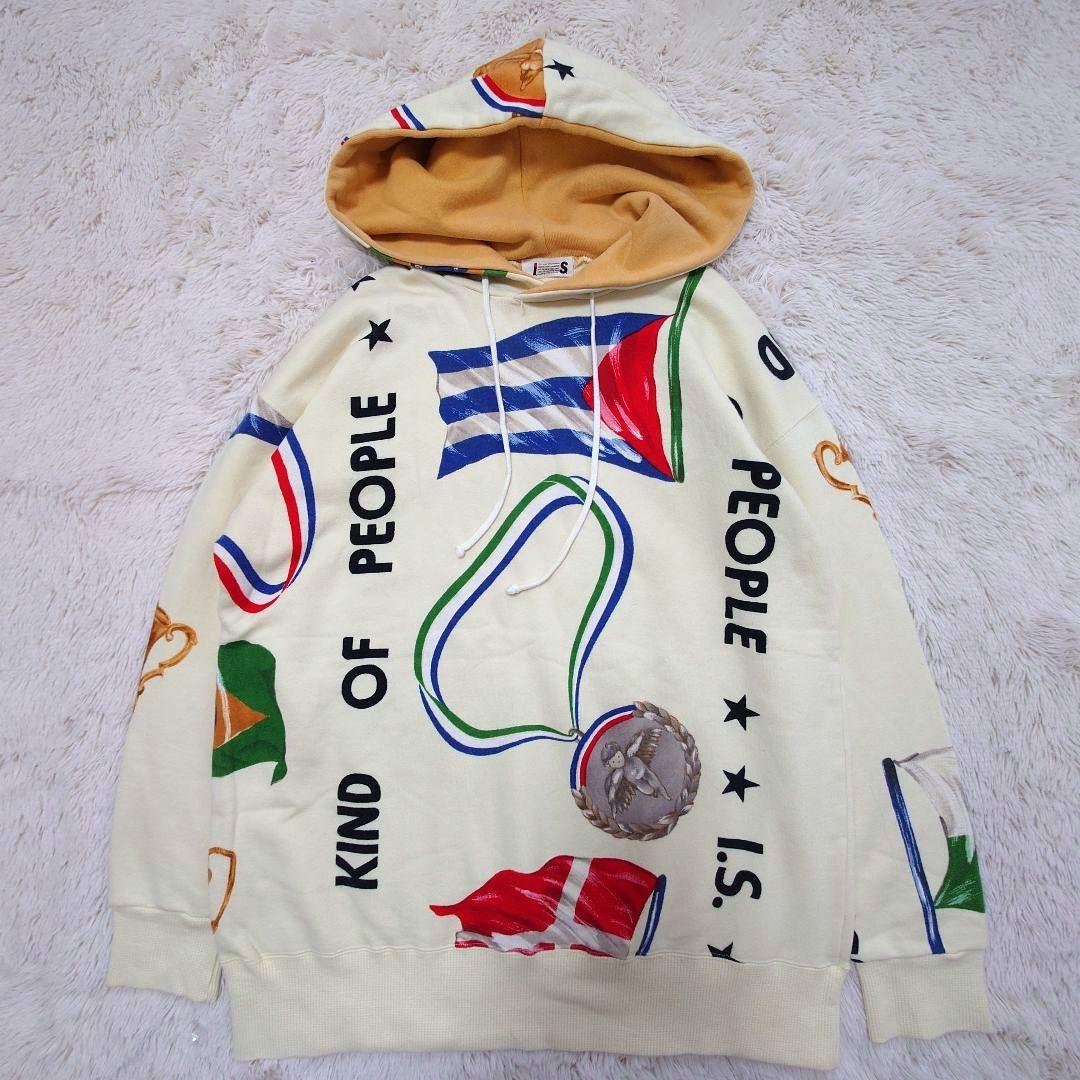 【良品】イッセイミヤケ ISSEY MIYAKE パーカー アイボリー 国旗 M