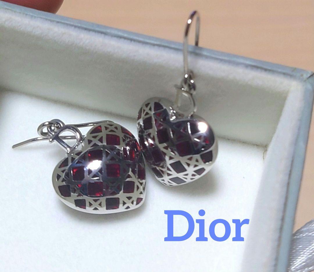 正規品 Dior カナージュハートピアス シルバー レア