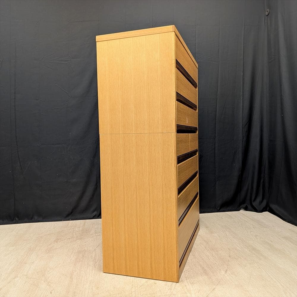 美品　旭川家具　天然木　リビングチェスト　タンス　箪笥　チェスト　引き出し　整理