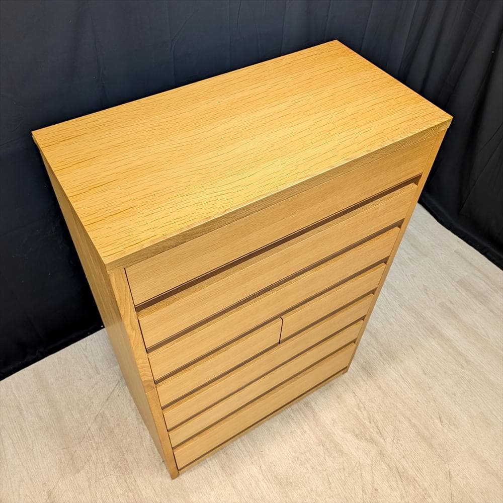 美品　旭川家具　天然木　リビングチェスト　タンス　箪笥　チェスト　引き出し　整理