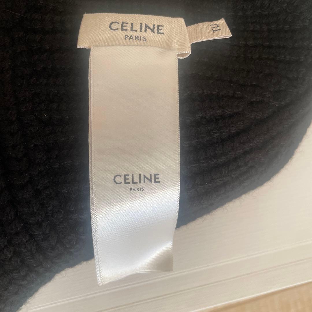 CELINE ブラック ニットバケットハット