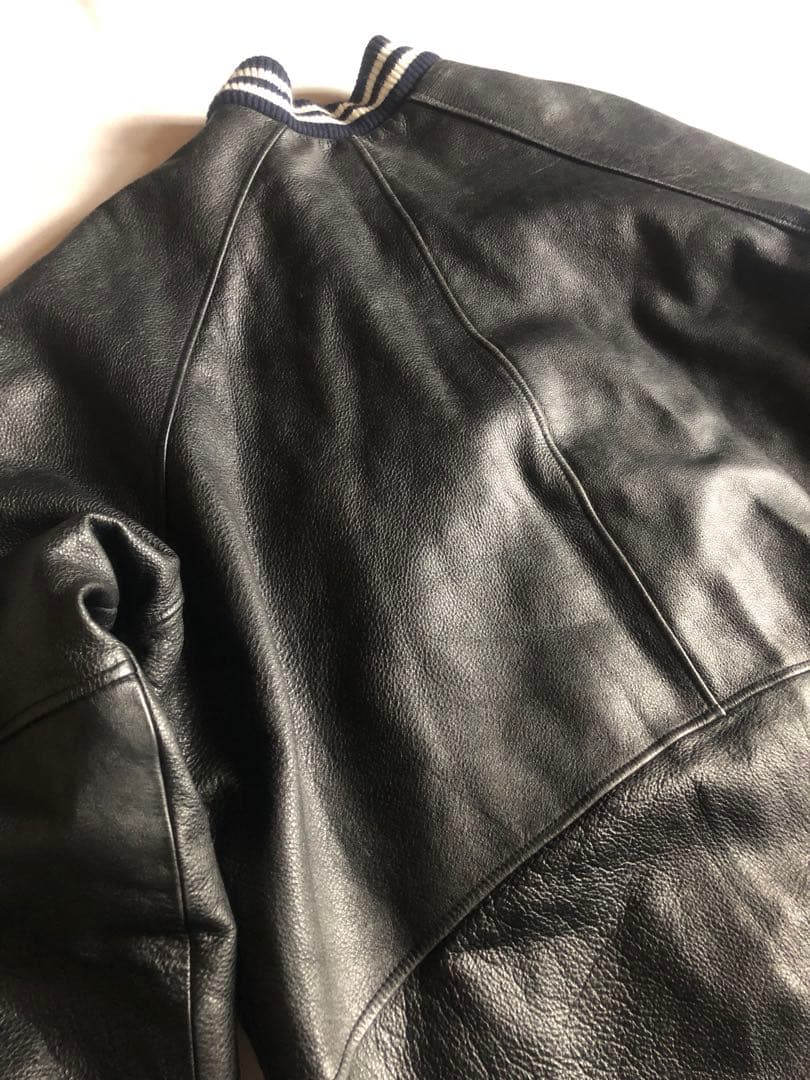 【重厚感】90s ヴィンテージ 本革スタジャン カウハイド ブラック