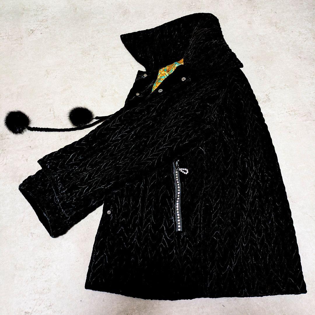 アーカイブベルベット　　ブラック 　伊太利屋　ユニセックス Ｌ〜 ポンポンファー