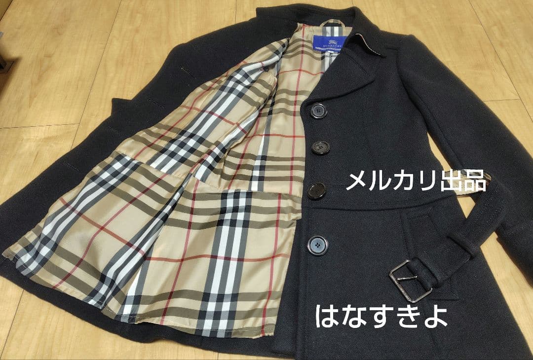【美品】Burberry Blue Label 黒 ピーコート 40