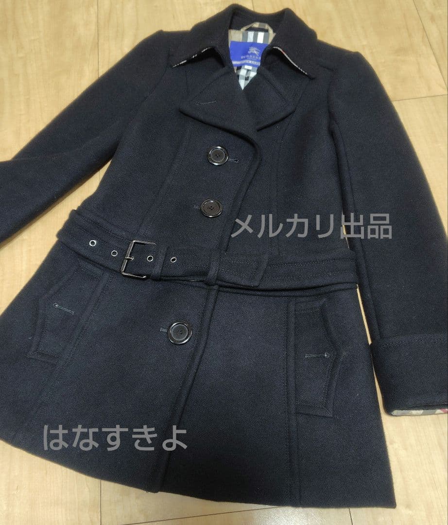 【美品】Burberry Blue Label 黒 ピーコート 40
