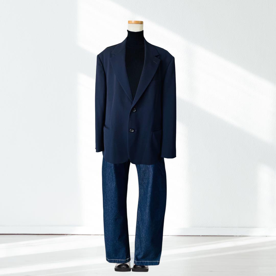 メンズ DRIES VAN NOTEN 紺 ジャケット XL ネイビー ウール