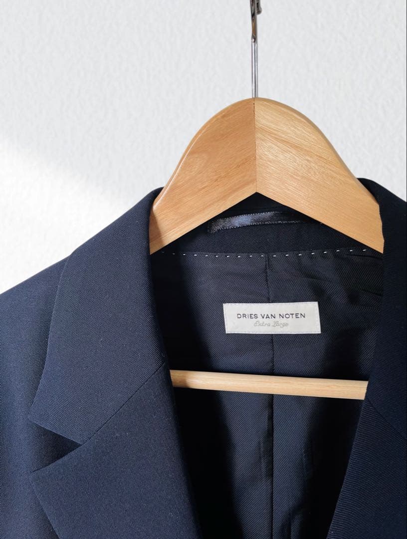 メンズ DRIES VAN NOTEN 紺 ジャケット XL ネイビー ウール