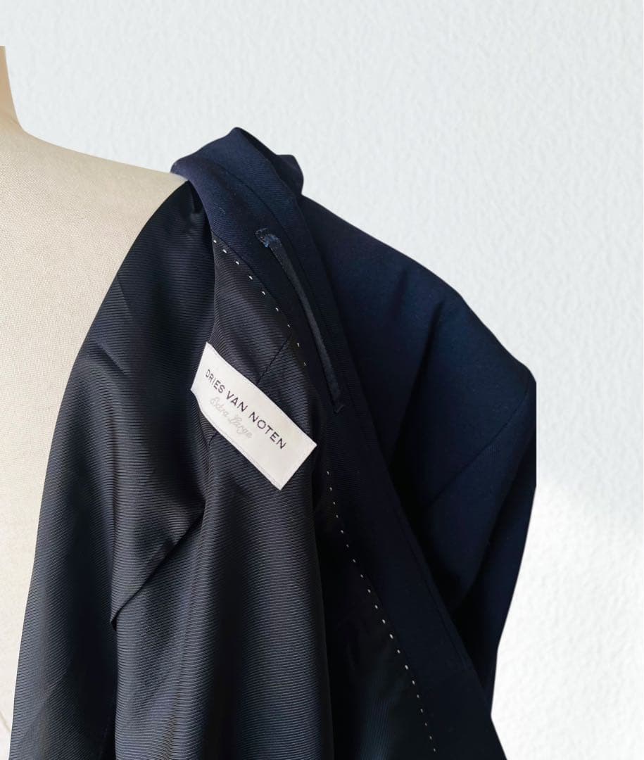 メンズ DRIES VAN NOTEN 紺 ジャケット XL ネイビー ウール