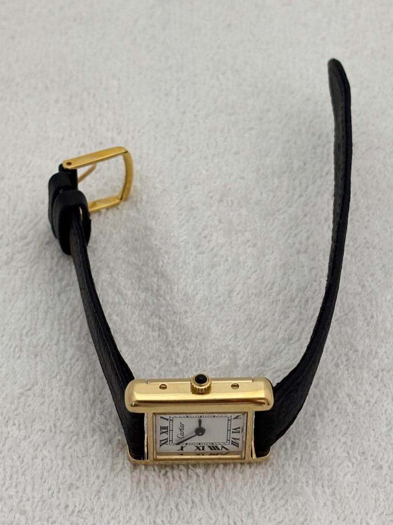 【美品】カルティエ プレマストタンク SM 手巻き ホワイト【稼働品】レディース