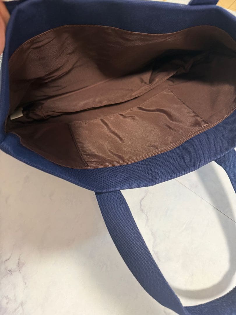 フェイラー　オールドテディ　ワッペントートバッグ　小サイズ　ネイビー