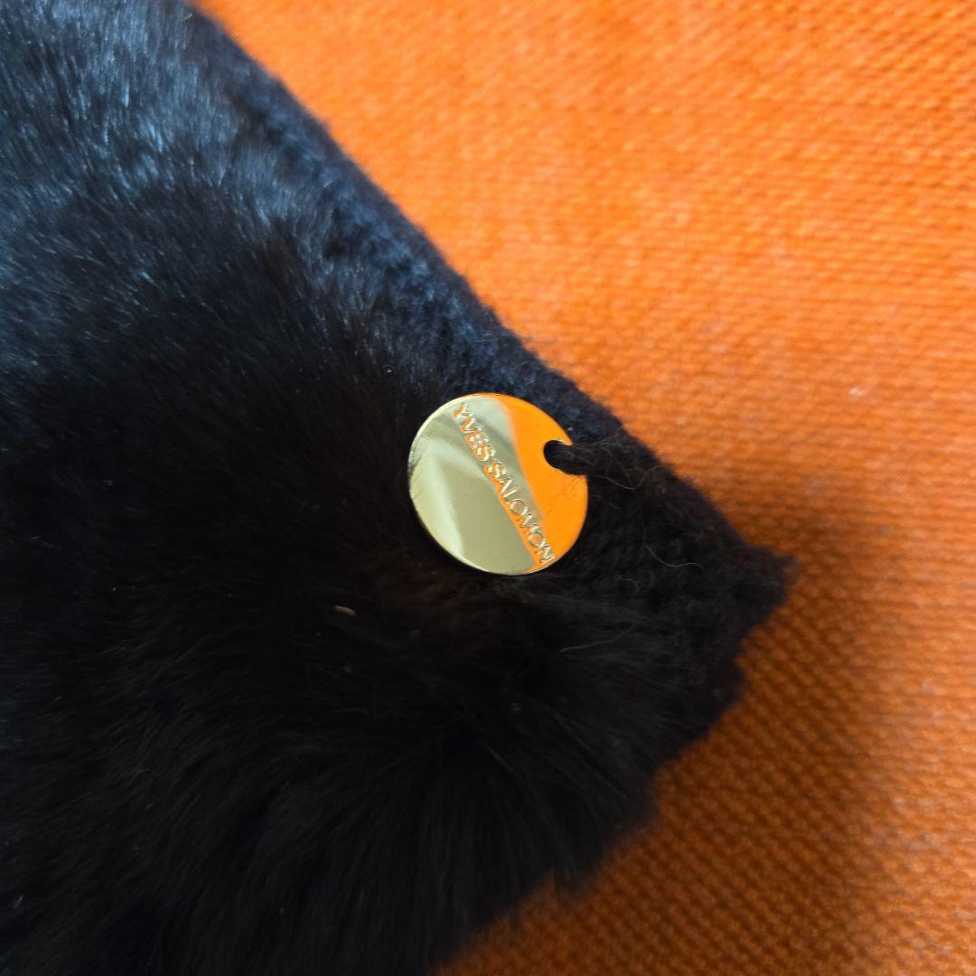 YVES SALOMON リアルレッキスファーグローブ　黒