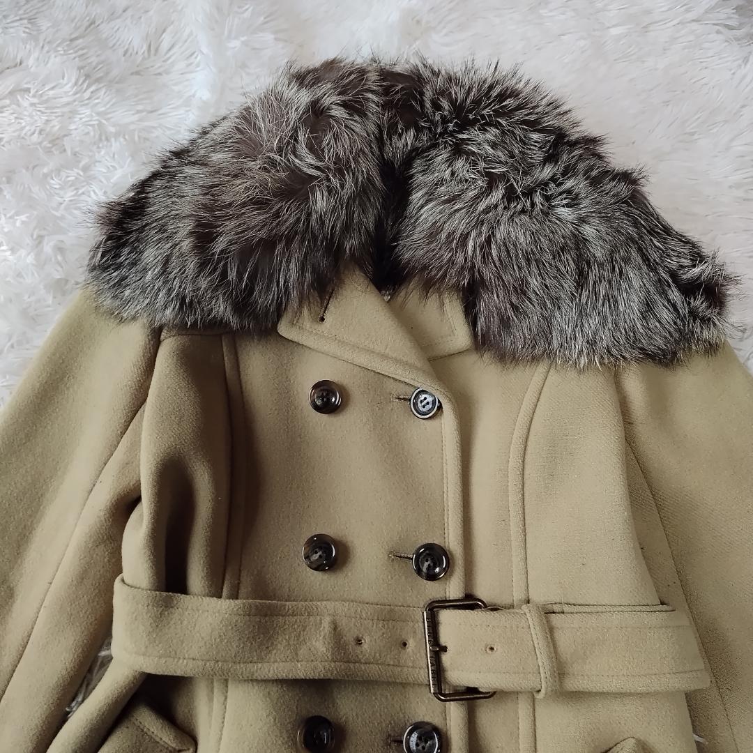 ブルーレーベルクレストブリッジ トレンチコート ファー ベルト付き 2way