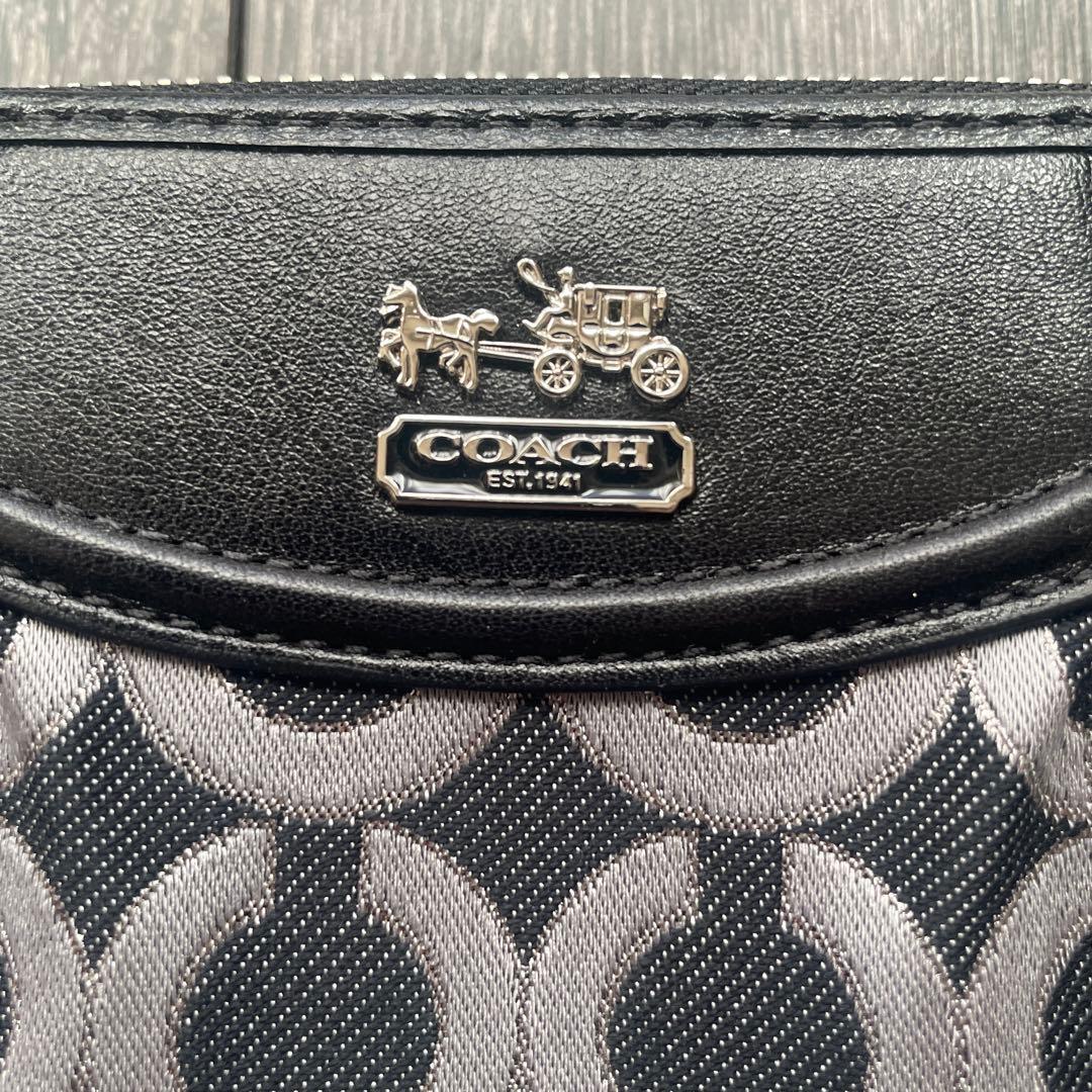 COACH 長財布 ブラック グレー