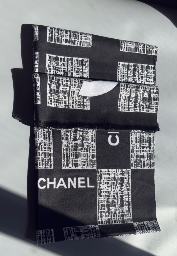 蔦吉　CHANELシャネル 大判ストール ノベルティ カシミヤ混新品