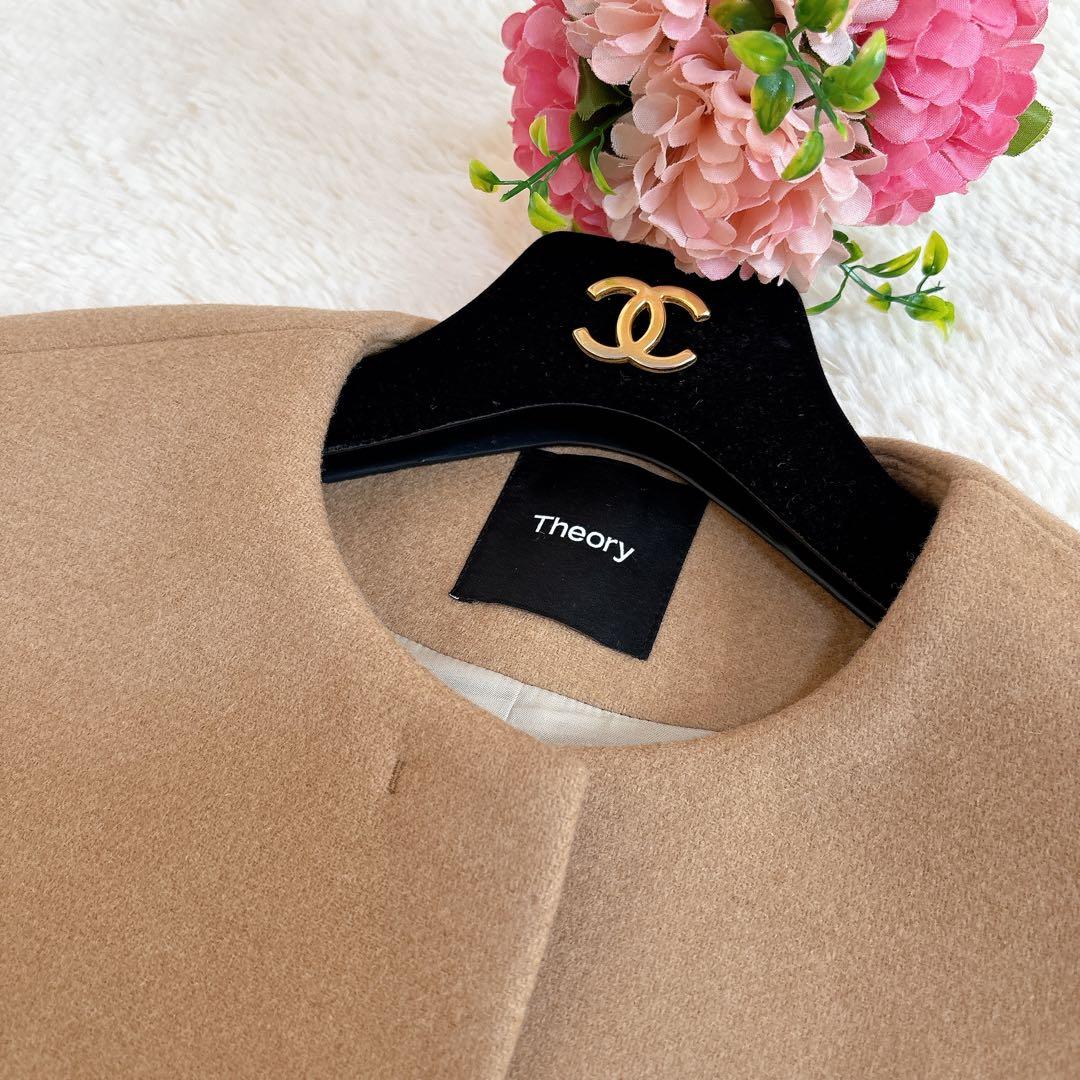 2024年モデル☆セオリー ウールメルトン ケープ コート キャメル