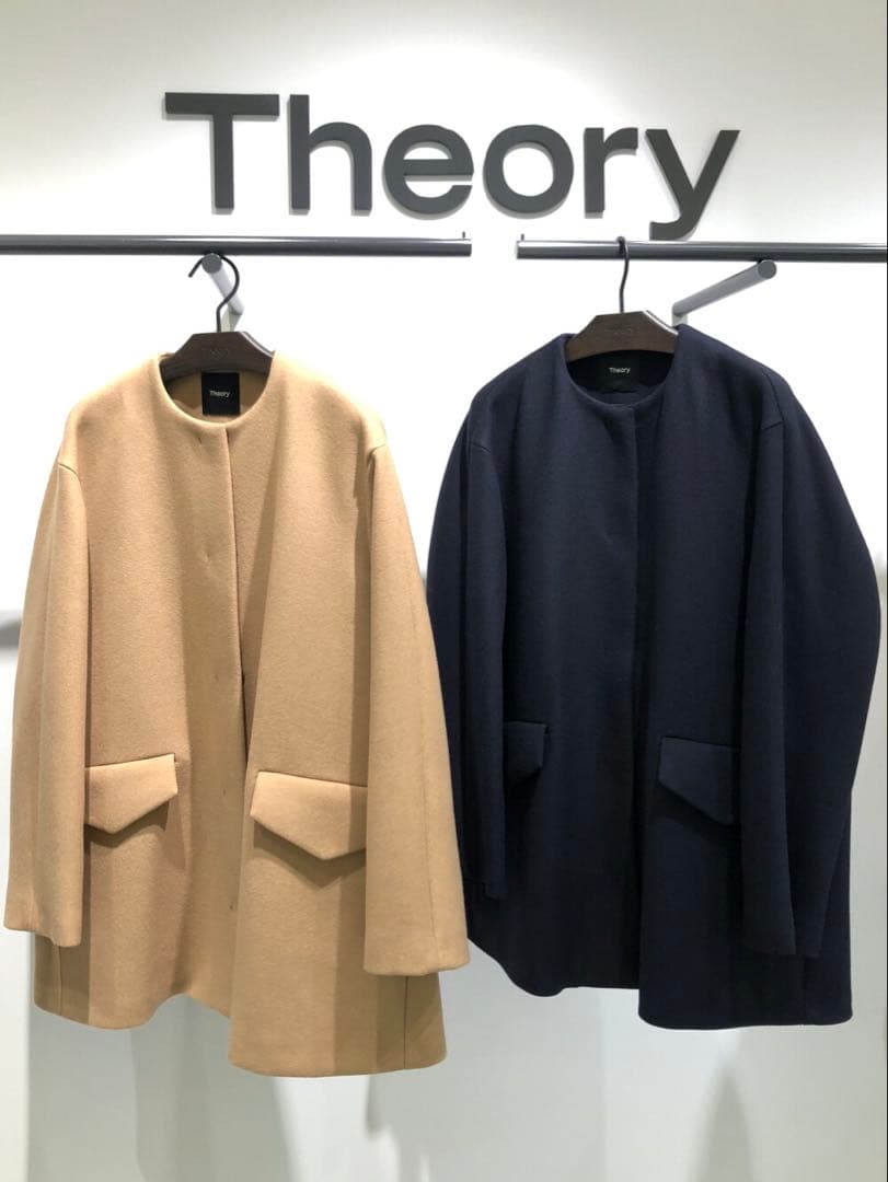 2024年モデル☆セオリー ウールメルトン ケープ コート キャメル
