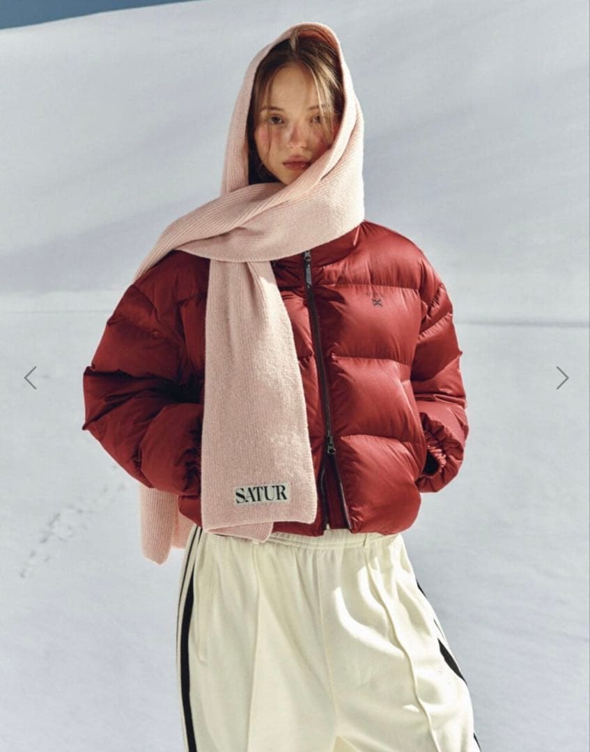 satur マフラー　ピンク